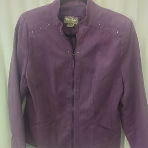 TanJay Women's Vibrant Purple Faux Suede Jacket Size 8P